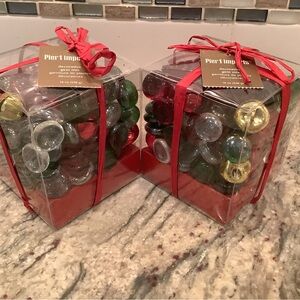 Pier 1 Festive Red, Green, and Gold Glass Gems